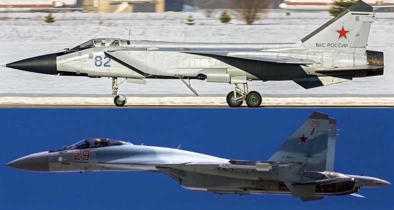 Bottom Sukhoi 27 Flanker. Top Mikoyan Gurevich 31 Foxhound. Mikoyan Lost to Sukhoi