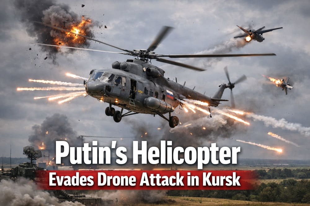 Putin’s Helicopter Escapes Drone Attack in Kursk