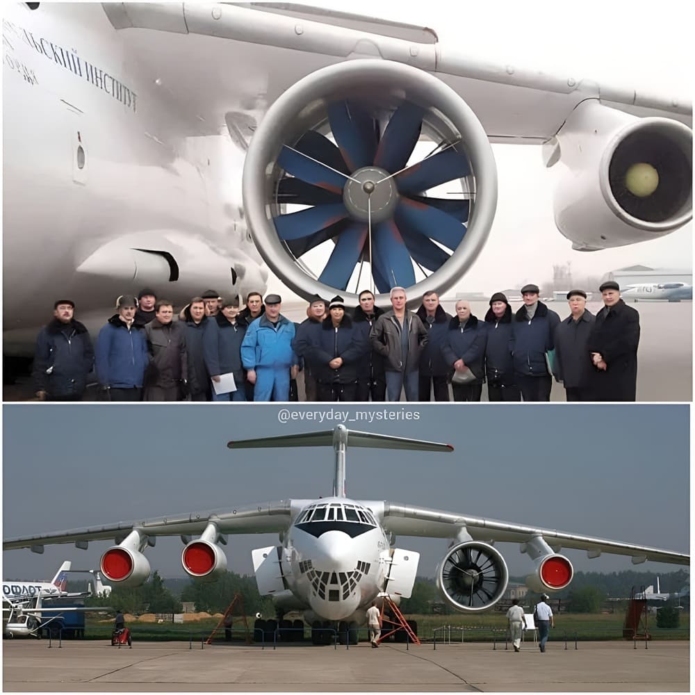 The Kuznetsov NK-93 is a unique ducted propfan engine which was tested on an IL-76LL. This hybrid engine incorporated elements of the turbofan and turboprop designs.
