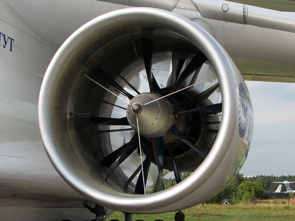 Kuznetsov NK-93 ducted propfan on an Ilyushin Il-76LL testbed aircraft at the MAKS 2007 air show.
