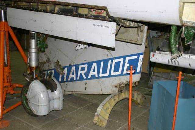 This is a piece from an A-7A from VA-82 Marauders. I was unable to find the aircraft this piece belonged to.