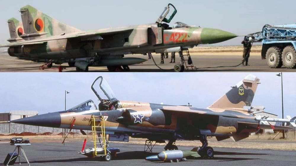 Top: MiG-23Bottom: Mirage F-1