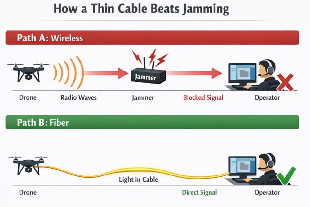 Why Fiber-Optic Drones Defeat Jamming
