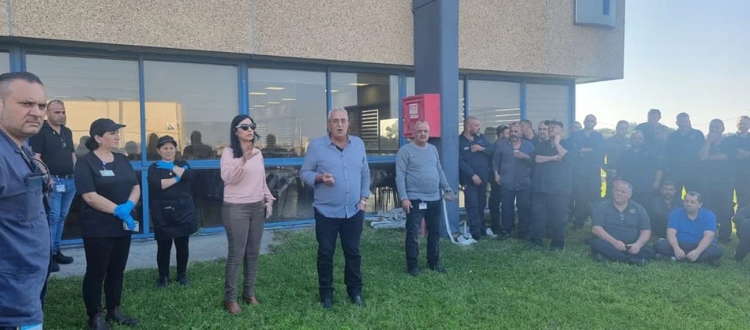 BTL factory workers meet after the announcement of the closure of the production line and planned layoffs, December 4, 2022