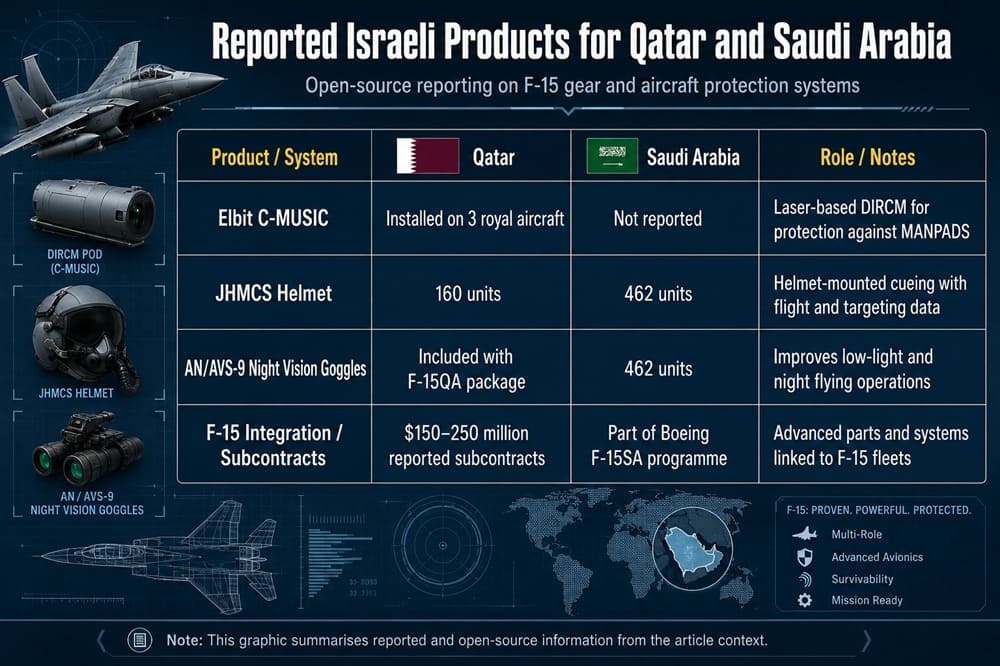 Israeli F-15 Systems Reach Qatar and Saudi Arabia