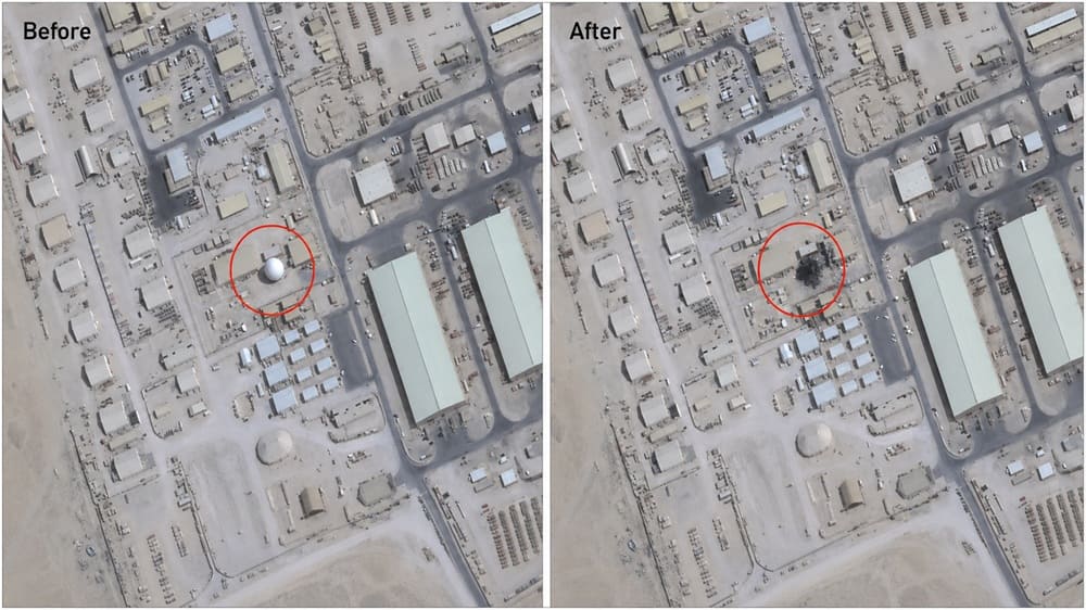 Al Udeid Radar Strike: Evidence of a Precision-Guided Bomb?