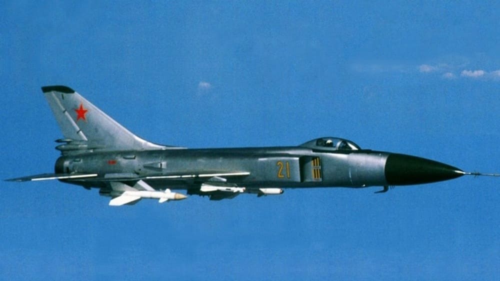 The Sukhoi Su-15 (NATO reporting name: Flagon) is a twinjet supersonic interceptor aircraft developed by the Soviet Union.