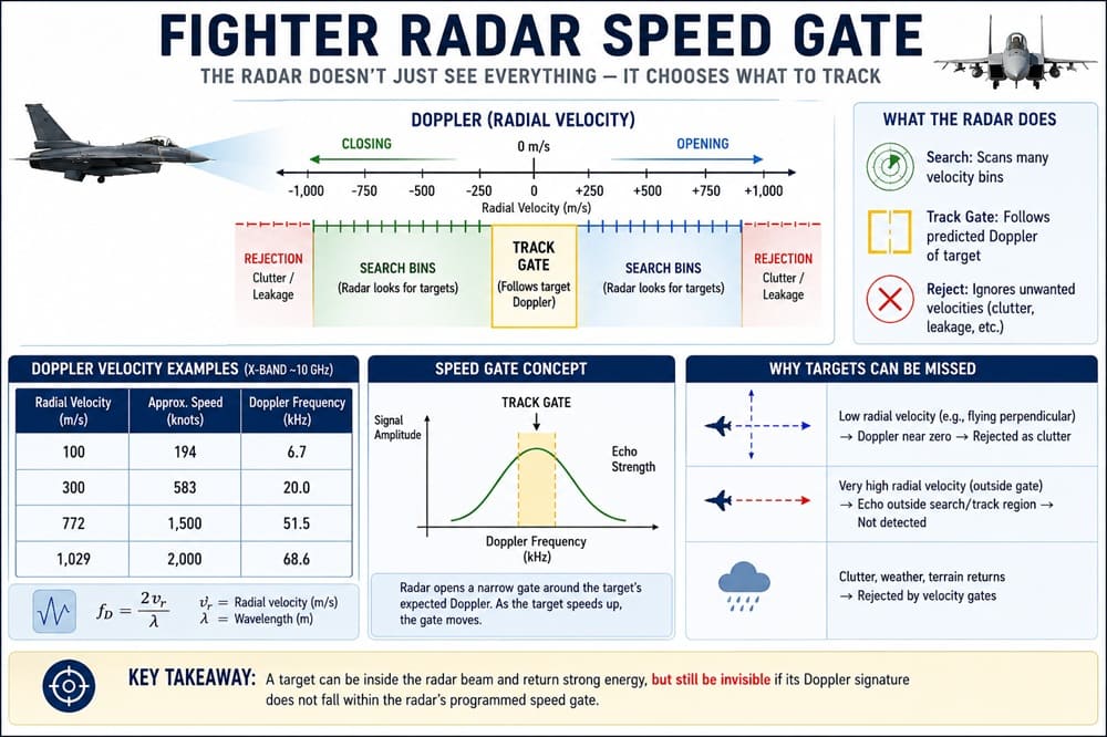 Speed Gates in Fighter Radars: Logic of Doppler Tracking