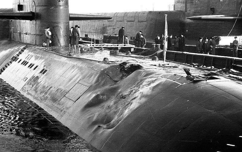 K-407 after the collision with the USS Grayling