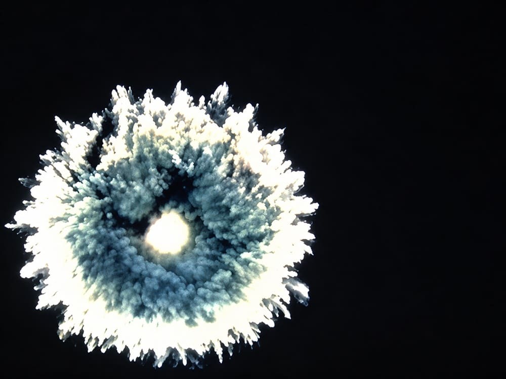 Starfish Prime: Luminous Chrysanthemum Blast Against Night Sky
