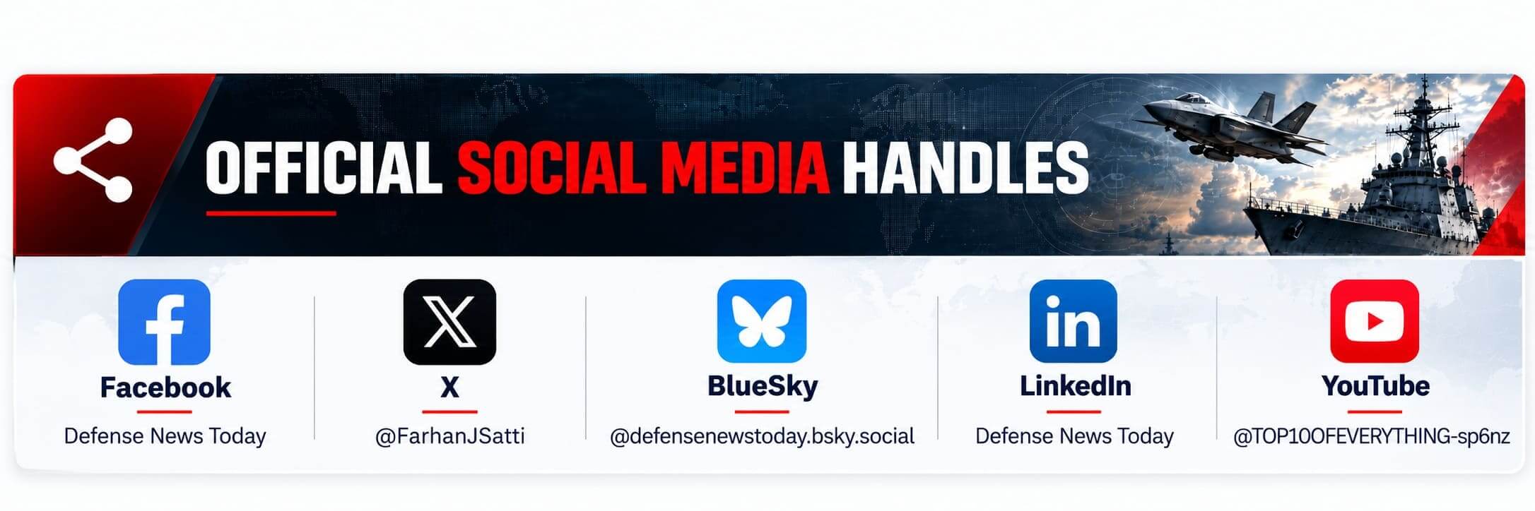 Official Social Media Handles Banner